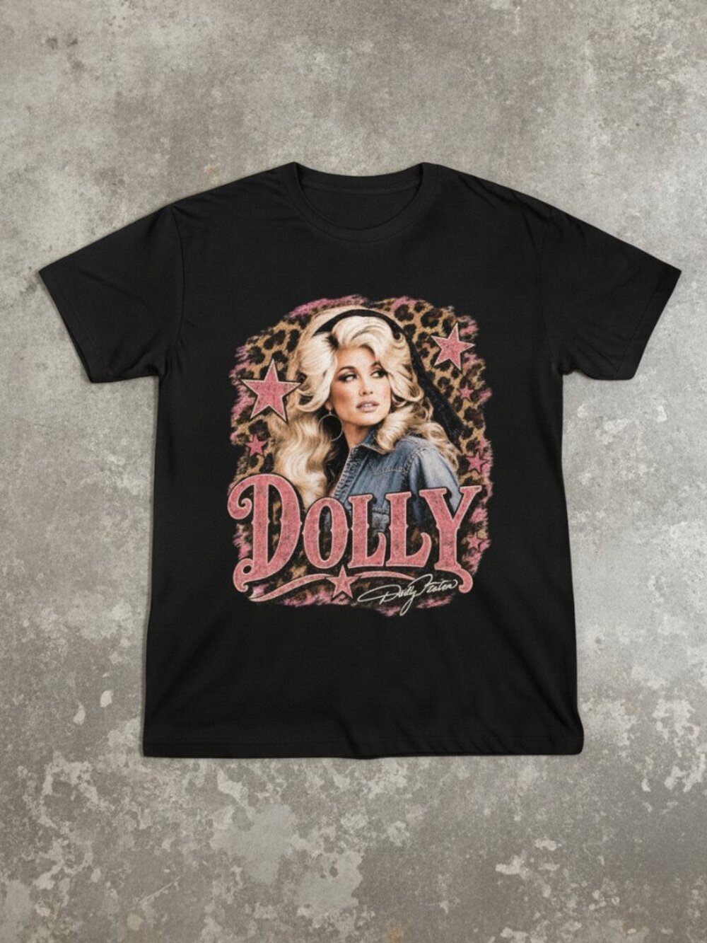 Dolly Parton Graphic T-Shirt Black Country Music Vintage Western Style Tee